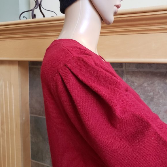 MASSIMO DUTTI, red wool sweater, size: large - Picture 7 of 11
